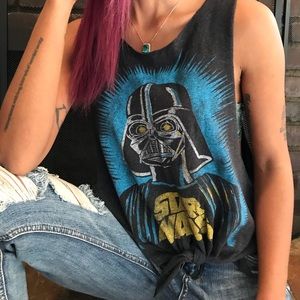 Upcycled Vintage Darth Vader Tie Tank Top